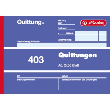 Quittung Herlitz 886614 A6 
