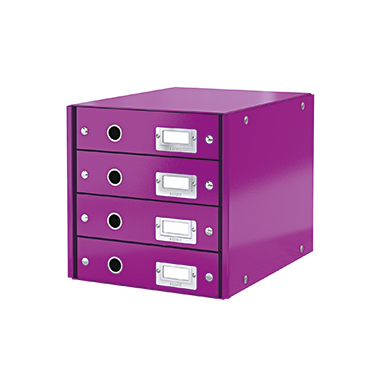 Schubladenbox Leitz 6049 4F PP violett Click & Store