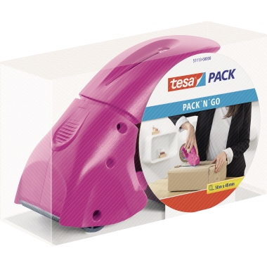 Packbandabroller Tesa 51113 pink Incl. Rolle 50mx50mm, Nachfüllbar Mit Ro