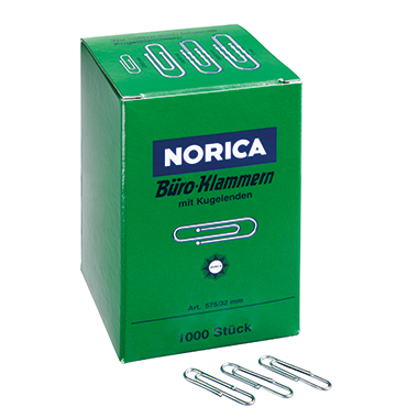 Büroklammer 32mm mit Kugelenden Verzinkt, Norica