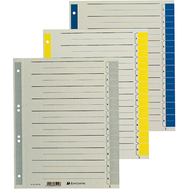 Trennblatt Exacompta A4 230g grau gefärbte Tabs, 100er, 381460b