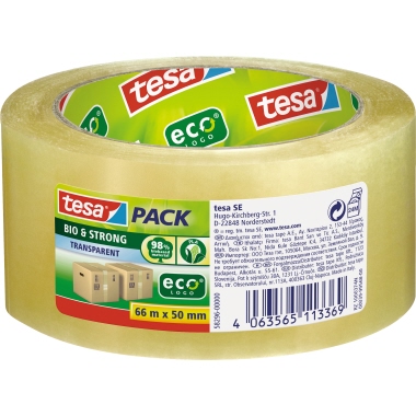 Packband Tesa 58296 66mx50mm transparent Bio & Strong Polyactide