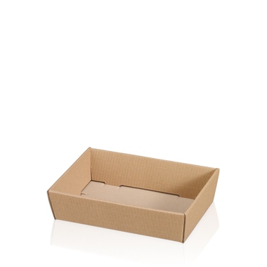 Präsentkörbe 4-eckig natur flach mini unten 220x150x55mm, oben 240x175x55mm