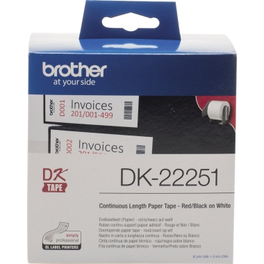 Endlosetikettenrolle Brother DK22251 weiß 62mmx15,24m, weiß