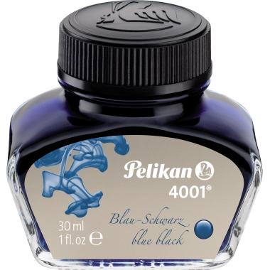 Tintenglas Pelikan 4001 blau schwarz 301028, 30ml Glas