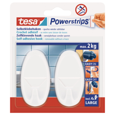 Powerstrips Tesa 58013 Haken weiß Inhalt: 2 Und 4 Strips