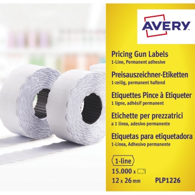 Etikettenrolle Zweckf.PLP1226 26x12mm weiß, permanent f. das Auszeichnungsger.