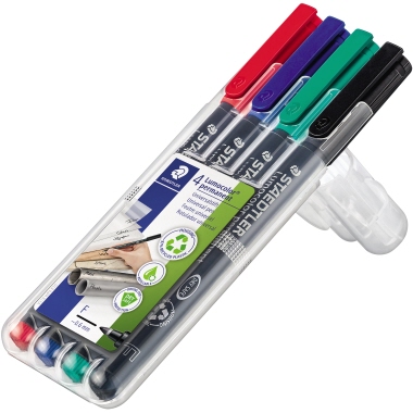 OHP-Marker Staedtler 318WP4 Lumocolor 4er Etui, permanent, 0,6mm