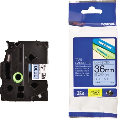 Schriftband Brother TZe-561 blau/schwarz 36mm x 8m