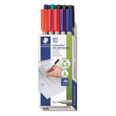 OHP-Marker Staedtler 316F Lumocolor 10er Set sortiert, non-permanent, 0,6mm