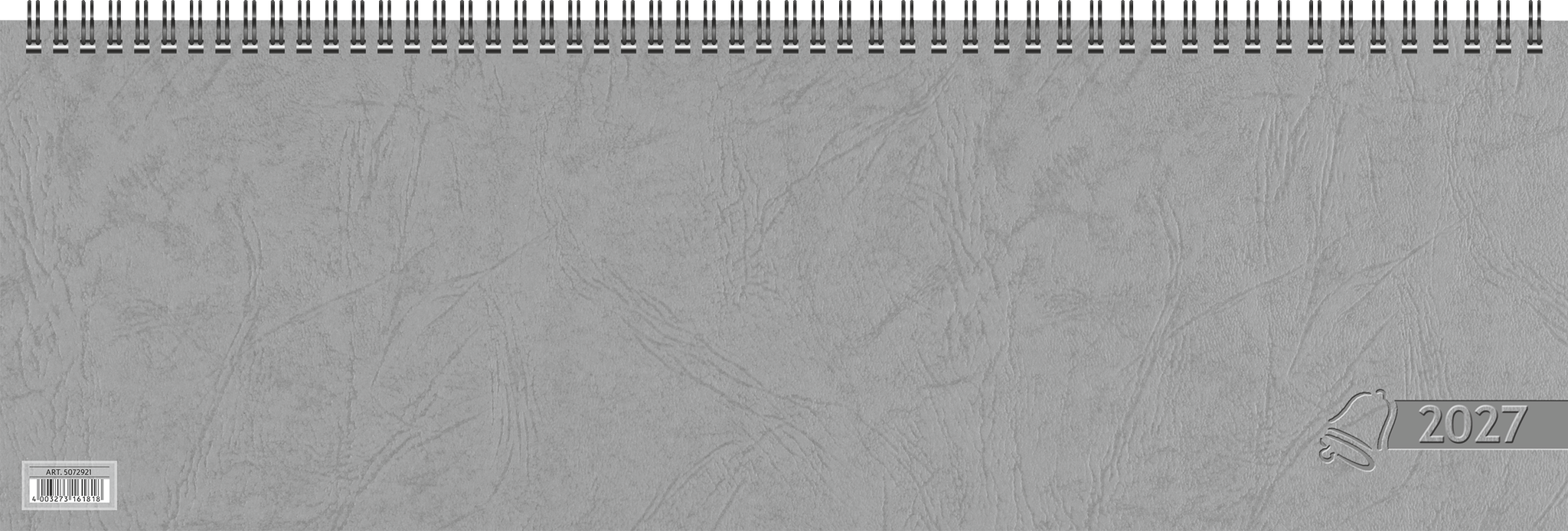 Tischkalender quer 5072921 1W/2S grau 42x13,7cm, Karton