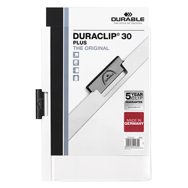 Klemmmappe Durable 2213 A4 weiß 1-30 Blatt