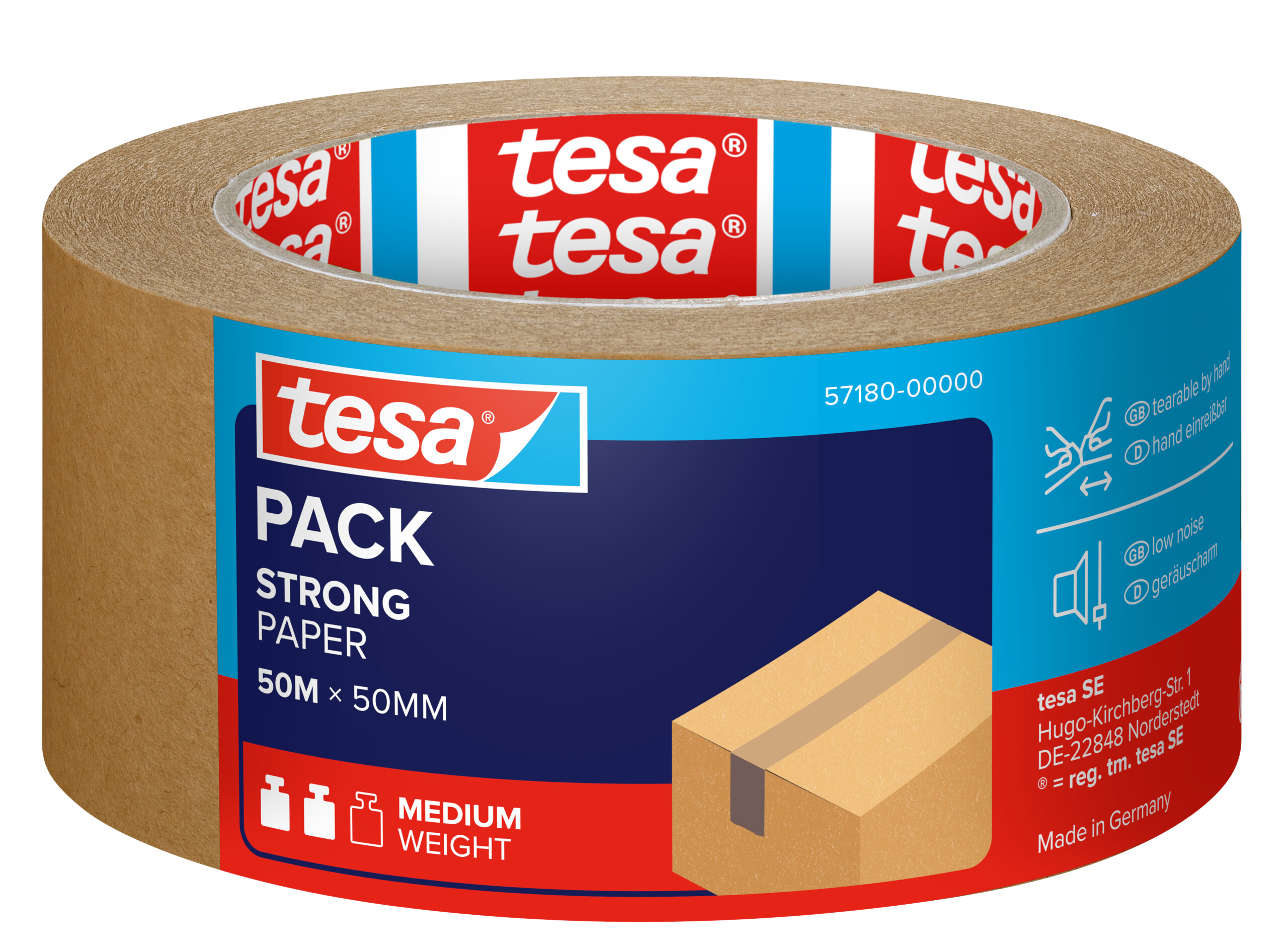 Packband Tesa 57180 50mx50mm braun Papier