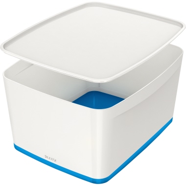 Aufbewarungbox Leitz 5216 weiß/blau Mittel, 318x198x385mm, inkl. Dekcel, 18l