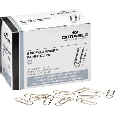 Büroklammer Durable 1205 26mm verkupfert 