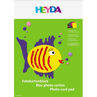 Fotokartonblock Heyda A3 300g 10 Blatt sortiert