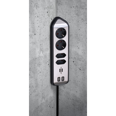 Steckdosenl. Brennenstuhl 4-fach 2m si schwarz 1153590410