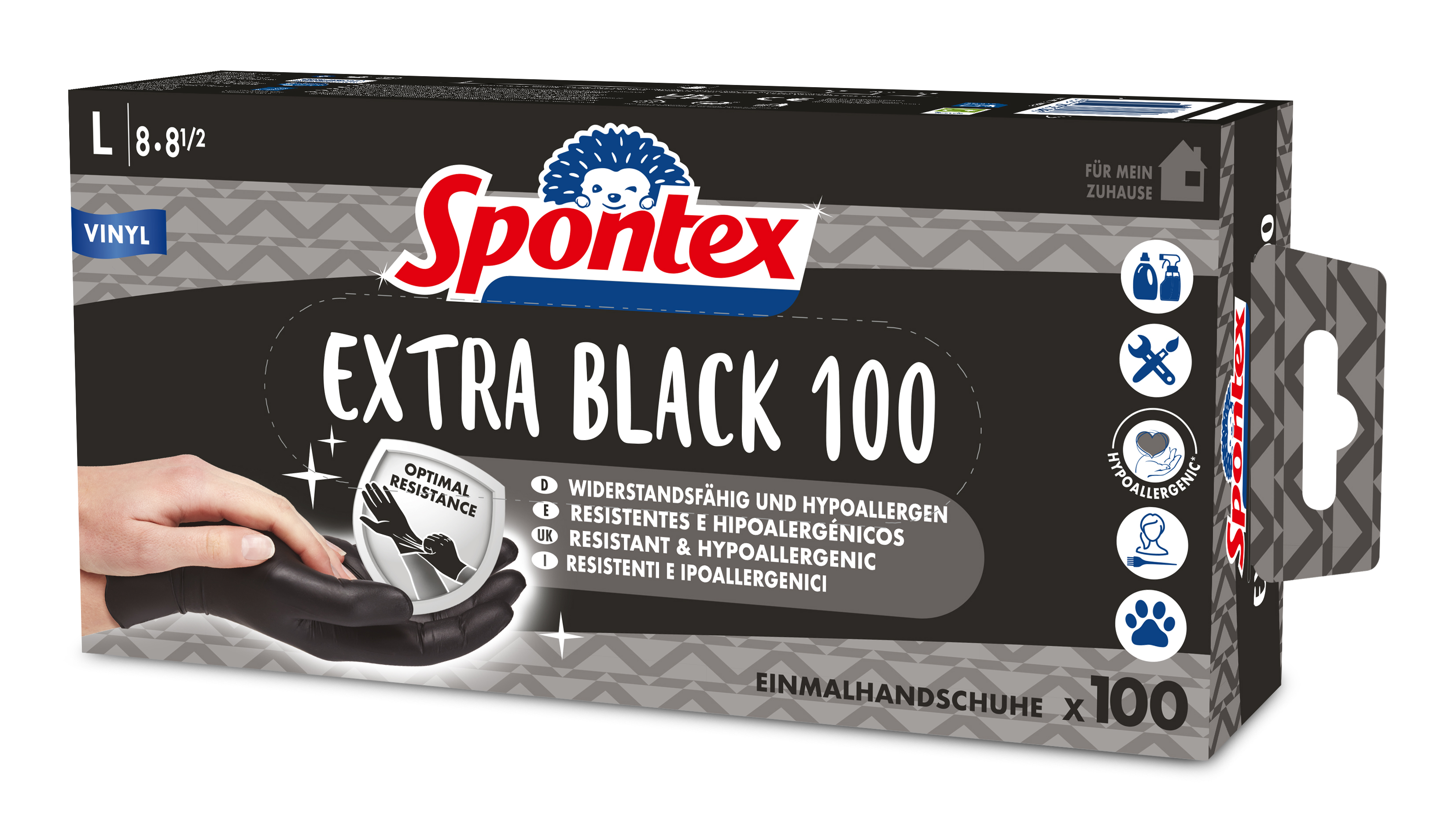 Einweghandschuhe SPONTEX GR. 8 extra black