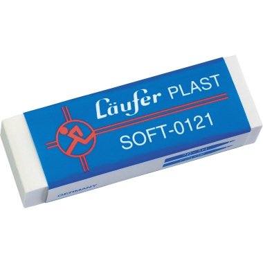 Radierer Läufer Plast Soft 121 weiß Gummi