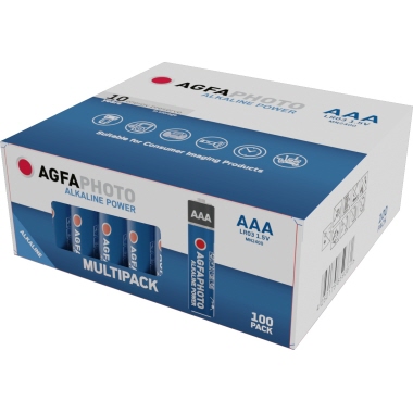 Batterie AGFAPHOTO Alkaline Power AAA Lr03, 1.5v, Micro, Retail Box (100-Pack)