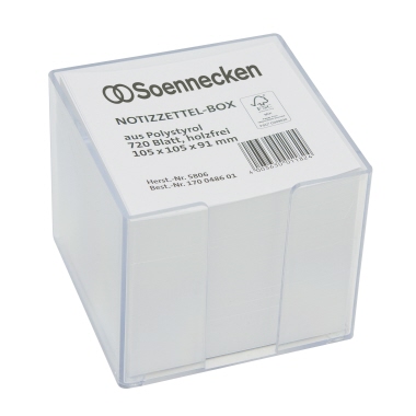 Zettelbox SOE 5806 105x105x91mm transparent + Inhalt