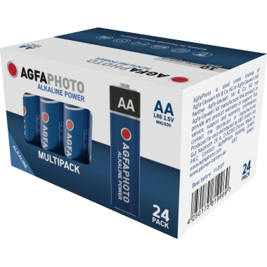 Batterie AGFAPHOTO Alkaline Power, AA Lr06, 1.5v, Mignon, Retail Box (24-Pack)