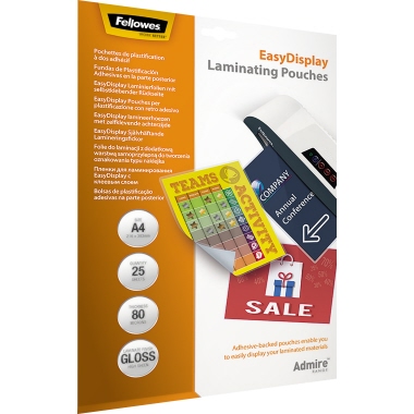 Folientasche Fellowes 5601703 A4 80mic 25 Stück