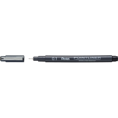 Fineliner Pentel Pointliner 0,1mm schw permanent, schwarz