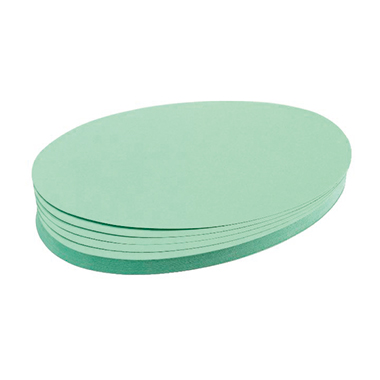Moderationsk. Franken UMZ111919 hellgrün Oval 11x19cm, Aus 100% Altpapier