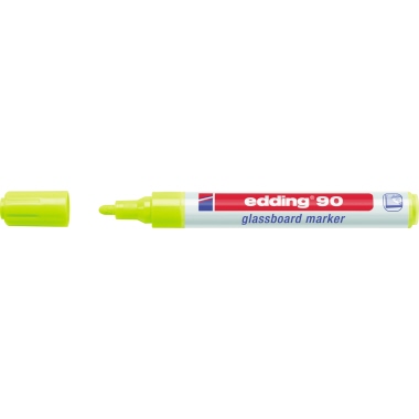 Glasboardmarker Edding 90 gelb Trocken Abwischbar, Rundspitze 2-3mm