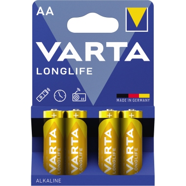 Batterie Varta Longlife AA LR06 1.5V Retail Blister 4-Pack