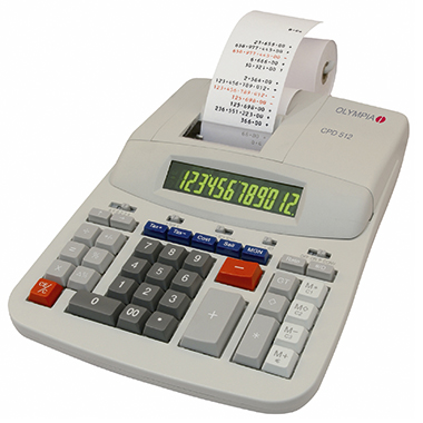 Tischrechner Olympia CPD512 ER lichtgrau 12 stellig, druckend