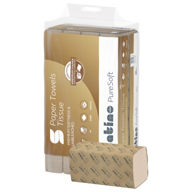 Papierhandtuch 24x23cm 2-lagig beige V-Falz Satino Puresoft 100% recycling 4.000 Stück 