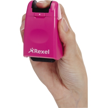 Datenschutz Rollstempel Rexel 2112 pink Nachfüllbar