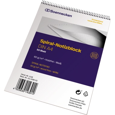 Spiralnotizblock SOE A4 karier 