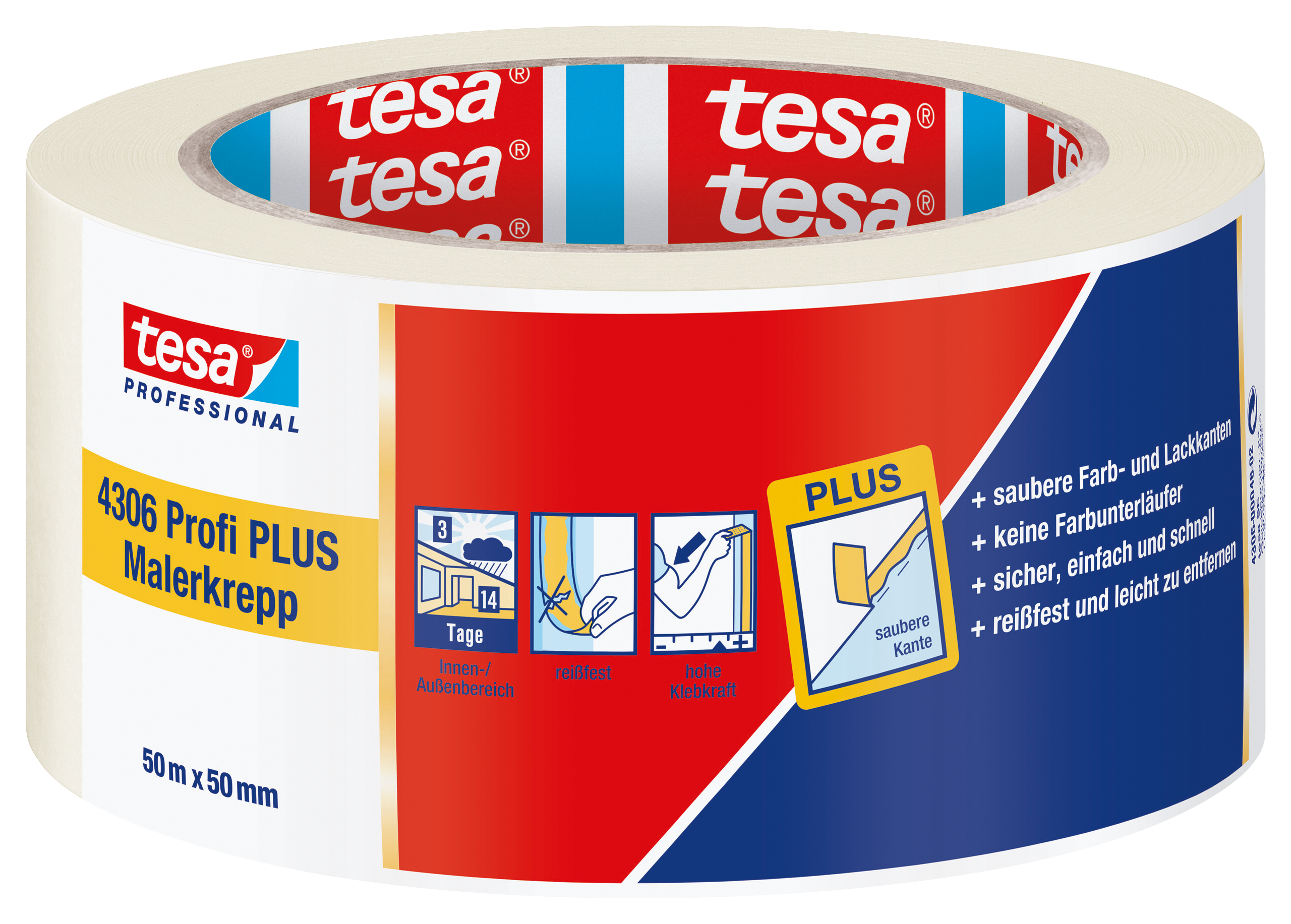 Kreppband tesa 4306 profi 50mx50mm beige 