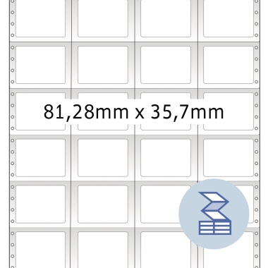 Etikett Herma 8242 81,28x35,7mm weiß Computer, 4bahnig