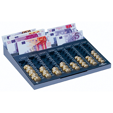 Zählbrett Durable 1781 Euroboard XL grau Metallschale, Inkl. 8 Fächern Für Bank