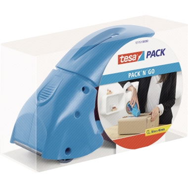 Packbandabroller Tesa 51112 blau Incl. Rolle 50mx50mm, Nachfüllbar Mit Ro