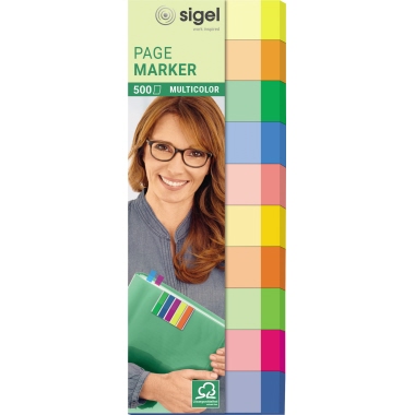 Haftmarker Sigel HN682 50x150mm multicol Or, 500bl, 10 Farben