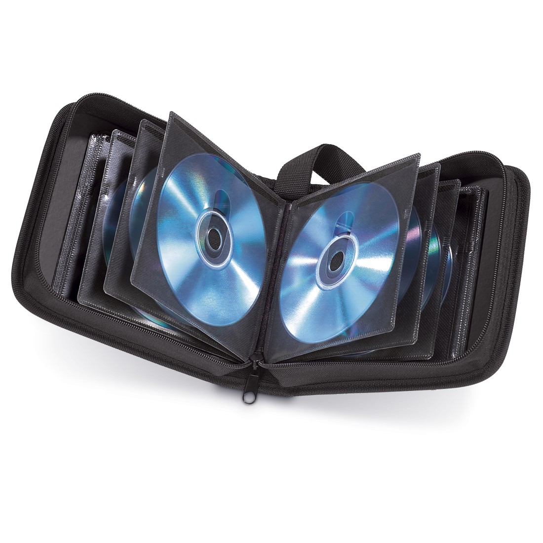CD-Tasche / Wallet für 32 CD´s max. 32CDs/DVDs Nylon schwarz