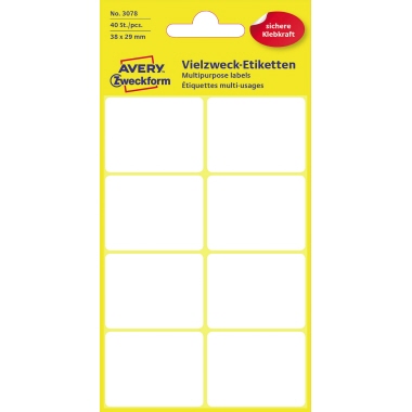 Etikett Avery Zweckform 3078 38x29mm weiß 40 St.