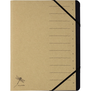 Ordnungsmappe PAGNA 40061 Pur A4 12F natur 24,5x32cm Karton Rc