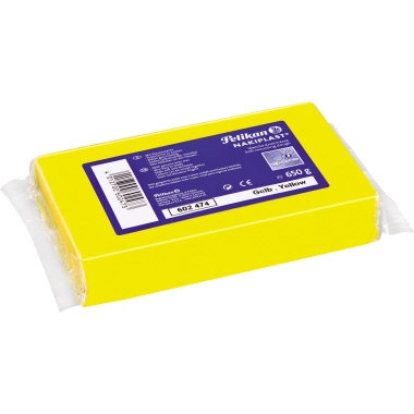 Knetmasse Pelikan 681 Nakiplast gelb 650g Block, 602474