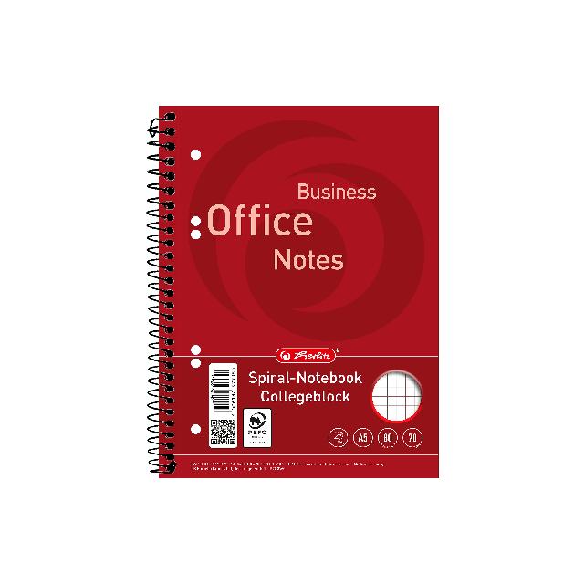 Collegeblock A5 kariert 80 Blatt Rand 