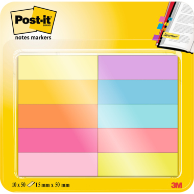 Haftmarker Post-It 670-10AB 12,7x44,4mm Haftnotiz , Sortiert In 10 Verschiedene