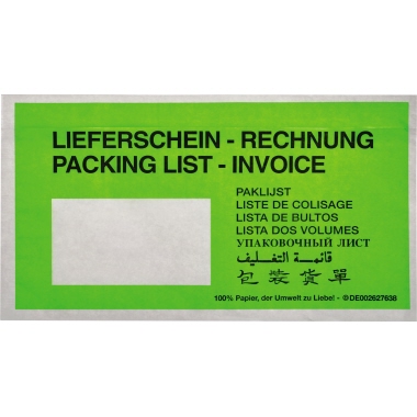 Begleitpapiert. DL aus Papier LS/RG Din Lang, Lieferschein/Rechnung