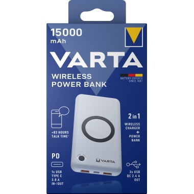 Powerbank Varta 15.000mAh 3,7V Wireless, 57908101111
