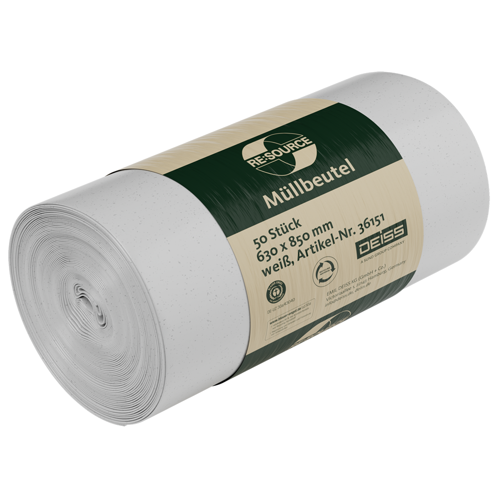 Müllsack Deiss 80L 630x850mm weiß 