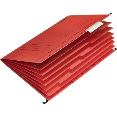 Personalmappe Falken A4 240g rot Seitlich Offen, 6 Trennblätter,